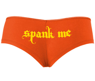 Spank Me - Goth Font - Orange Boyshort
