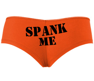 Spank Me. Stencil Design - Orange Boyshort