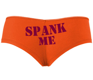 Spank Me. Stencil Design - Orange Boyshort