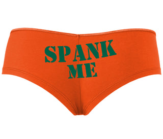 Spank Me. Stencil Design - Orange Boyshort
