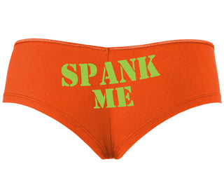 Spank Me. Stencil Design - Orange Boyshort