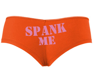 Spank Me. Stencil Design - Orange Boyshort