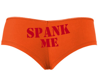 Spank Me. Stencil Design - Orange Boyshort