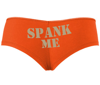 Spank Me. Stencil Design - Orange Boyshort