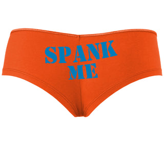 Spank Me. Stencil Design - Orange Boyshort
