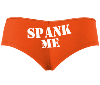 Spank Me. Stencil Design - Orange Boyshort