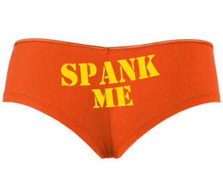 Spank Me. Stencil Design - Orange Boyshort