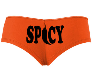 Spicy - Cute Pepper Logo - Orange Boyshort