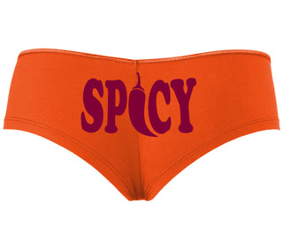 Spicy - Cute Pepper Logo - Orange Boyshort