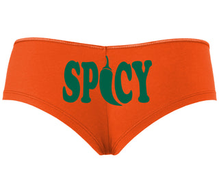 Spicy - Cute Pepper Logo - Orange Boyshort