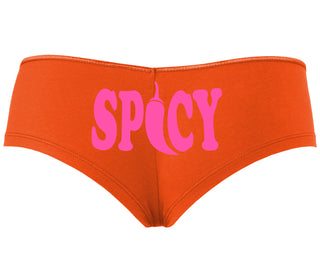 Spicy - Cute Pepper Logo - Orange Boyshort