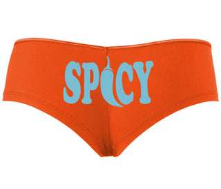 Spicy - Cute Pepper Logo - Orange Boyshort