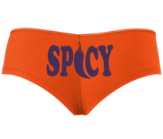 Spicy - Cute Pepper Logo - Orange Boyshort