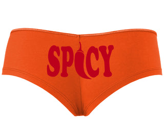 Spicy - Cute Pepper Logo - Orange Boyshort