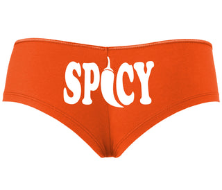 Spicy - Cute Pepper Logo - Orange Boyshort
