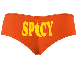 Spicy - Cute Pepper Logo - Orange Boyshort