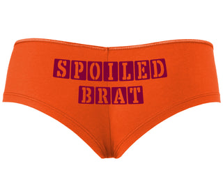 Spoiled Brat - Block Design - Orange Boyshort