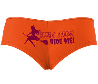 Save A Broom - Ride Me - Witch - Orange Boyshort