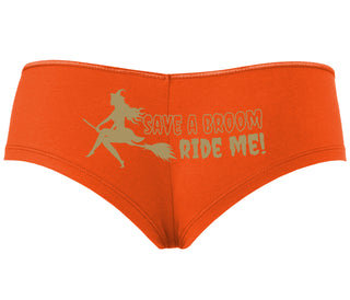Save A Broom - Ride Me - Witch - Orange Boyshort