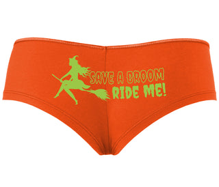 Save A Broom - Ride Me - Witch - Orange Boyshort