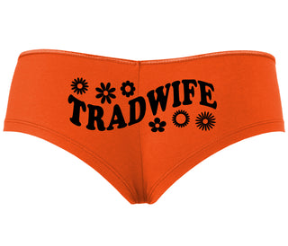 TradWife - Flower Design - Orange Boyshort