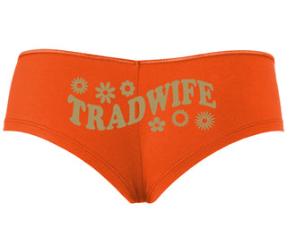 TradWife - Flower Design - Orange Boyshort