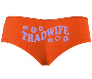 TradWife - Flower Design - Orange Boyshort