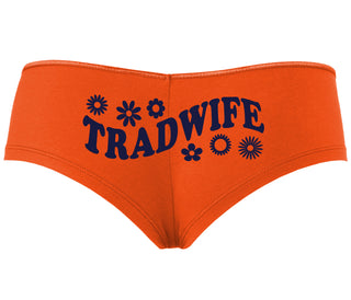 TradWife - Flower Design - Orange Boyshort