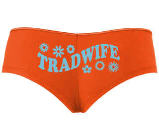 TradWife - Flower Design - Orange Boyshort