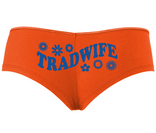 TradWife - Flower Design - Orange Boyshort