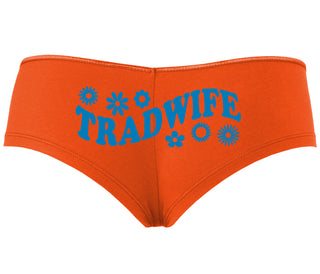 TradWife - Flower Design - Orange Boyshort