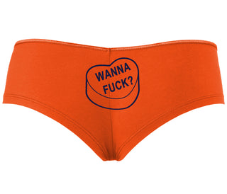 Valentines Day Candy - Wanna Fuck - Orange Boyshort