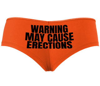 Warning May Cause Erections - Orange Boyshort