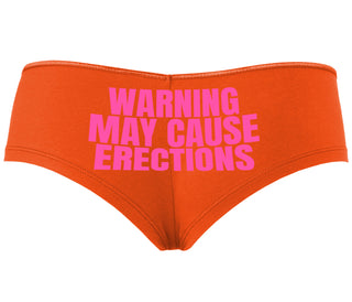 Warning May Cause Erections - Orange Boyshort