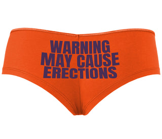 Warning May Cause Erections - Orange Boyshort