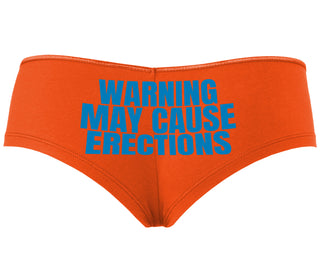 Warning May Cause Erections - Orange Boyshort