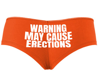 Warning May Cause Erections - Orange Boyshort