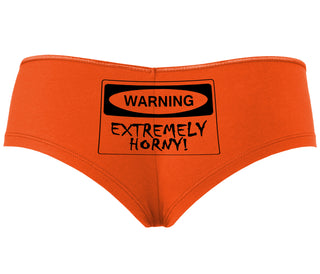 Warning Extremely Horny - Orange Boyshort