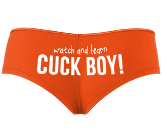 Watch And Learn Cuck Boy - Orange Boyshort