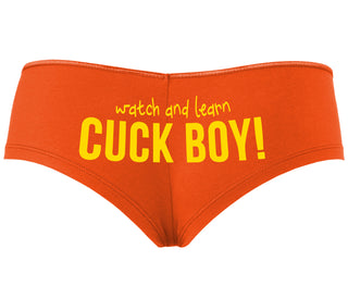 Watch And Learn Cuck Boy - Orange Boyshort