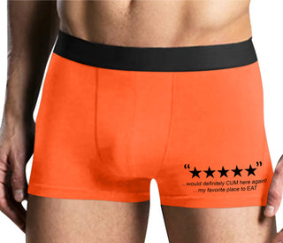 Five Star Review - Would Cum Again - Mens Orange Boxer Brief