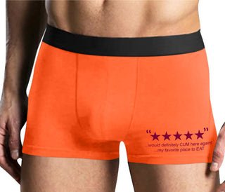 Five Star Review - Would Cum Again - Mens Orange Boxer Brief