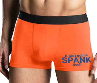 It Aint Gonna Spank Itself - Mens Orange Boxer Brief