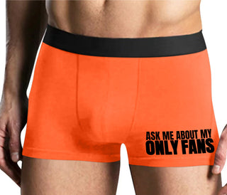 Ask Me About My Only Fans - Mens Orange Boxer Brief