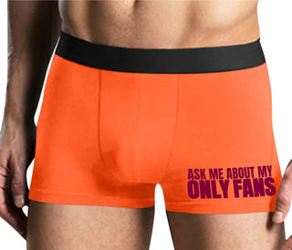 Ask Me About My Only Fans - Mens Orange Boxer Brief