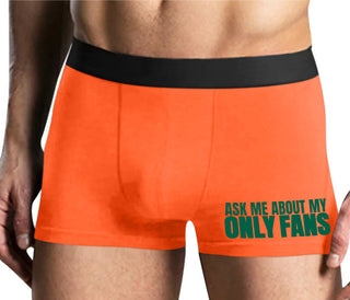 Ask Me About My Only Fans - Mens Orange Boxer Brief