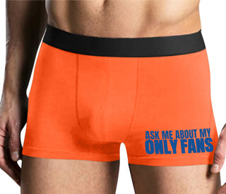 Ask Me About My Only Fans - Mens Orange Boxer Brief