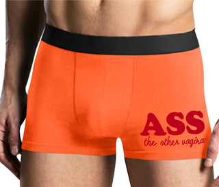 Ass The Other Vagina - Mens Orange Boxer Brief