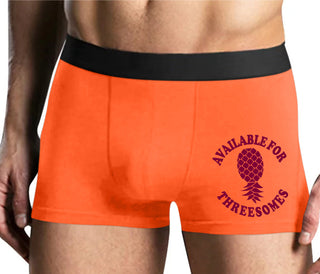 Available for Threesomes - Swinger Pineapple - Mens Orange Boxer Brief