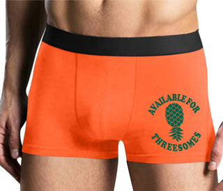 Available for Threesomes - Swinger Pineapple - Mens Orange Boxer Brief